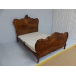 French Mahogany double bed with large carved headboard