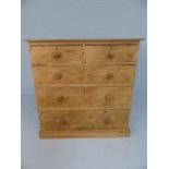 Antique pine chest of 5 drawers