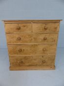 Antique pine chest of 5 drawers