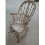 Pine childs Rocking chair in the shape of a Windsor chair