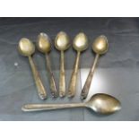 Set of six unboxed hallmarked silver teaspoons by Angora Silver Plate Co Ltd, Birmingham 1961.