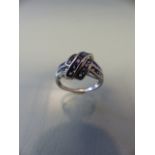 9ct White Gold ring set with either Lilac Zircons or Sapphires