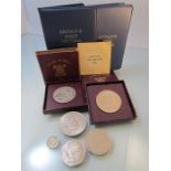 Two 1951 festival of Britain Coins, 2 x Britains First Decimal coins and 1966 Jersey Five Shillings,