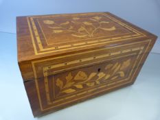 Early 19th Century Floral Marquetry box with new baise lining.