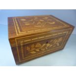 Early 19th Century Floral Marquetry box with new baise lining.