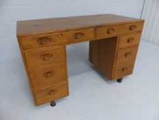 Ercol Blonde elm Windsor dressing table / desk. A/F