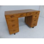 Ercol Blonde elm Windsor dressing table / desk. A/F