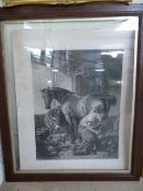 After Edwin Landseer, ''Shoeing' an engraving by C.G Lewis.