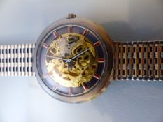 Harlem gents watch with open cased movement and extra bracelet links