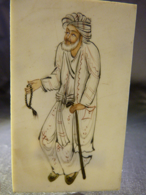 Ivory Miniature Paintings - Early miniatures, possibly of Turkish or Persian Descent. One - Image 3 of 4