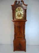 Early 19th Century crossbanded and feathered mahogany longcase clock by Thomas Evans of Bangor,