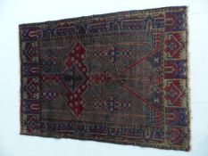 Old Balochi rug 136 x 100