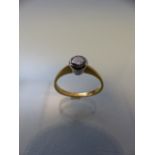 18CT yellow gold single stone diamond ring of 55 points