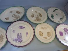 Collection of Neale & Co Feather edge creamware. c.1780 this is decorated with sea shells.