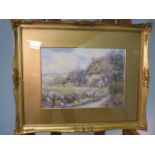 T Noel Smith - Watercolour 'The Cottage Garden' signed to lower left