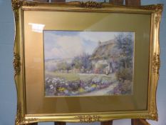 T Noel Smith - Watercolour 'The Cottage Garden' signed to lower left