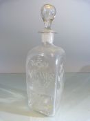 18th Century Hollands Gin 'Case'. Handblown bottle with wheelcut decoration.