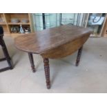 Antique Mahogany drop leaf table on thick barley twist legs