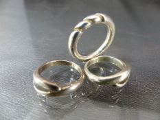 Three silver rings - approx weight - 12.9