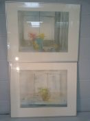 David Wilkinson - Pair of prints, framed. 'Wild Flowers, Isle of Eigg' and 'Towards the Sea'.