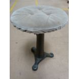 Singer factory stool on cast iron tripod base with twist seat