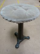 Singer factory stool on cast iron tripod base with twist seat