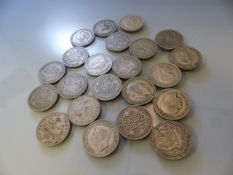 Silver coins: 22 Half Crowns various years & Conditions (total weight 306g)