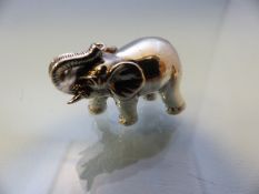 Cast silver figure of an elephant