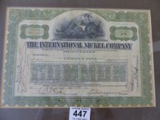 Six Share certificates C.1940 in American companies. The Cuba Co, The Pennsylvania Salt