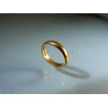 WITHDRAWN:22ct Gold wedding band (total weight approx 3.8g)