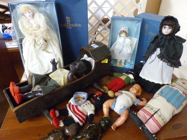 1950's Pedigree black doll, two similar and collection of vintage dolls to include Royal Doulton - Image 10 of 10