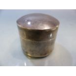 Silver hallmarked cylindrical pill box By Richard M Whitehouse (total weight approx 77g)
