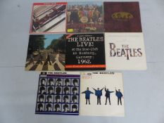 Eight Various Beatles records to include 'A Hard Day's Night, 'Help', 'Abbey Road', 'Sgt