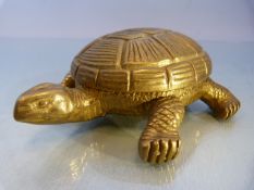 A novelty Bucherer desk clock in the form of a tortoise