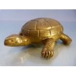 A novelty Bucherer desk clock in the form of a tortoise