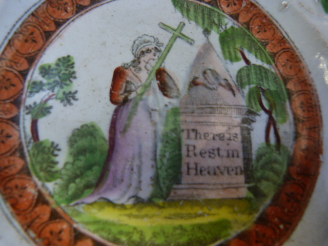 Staffordshire Lustre childrens plates c.1800's. 6 Various plates depicting scenes. One of Windsor - Image 29 of 32