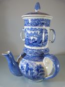 Cauldon Ltd - Brown Westhead Moore & Co 'Blue Moore' infuser Teapot. With Cover, strainer and