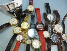 Quantity of Eighteen modern watches to include: Accurist, Sekonda, Casio, Seiko, Lorus, TCM,