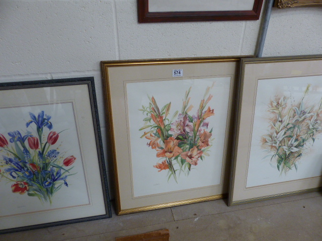 Three Watercolour studies all signed to lower left by Siriol Sherlock