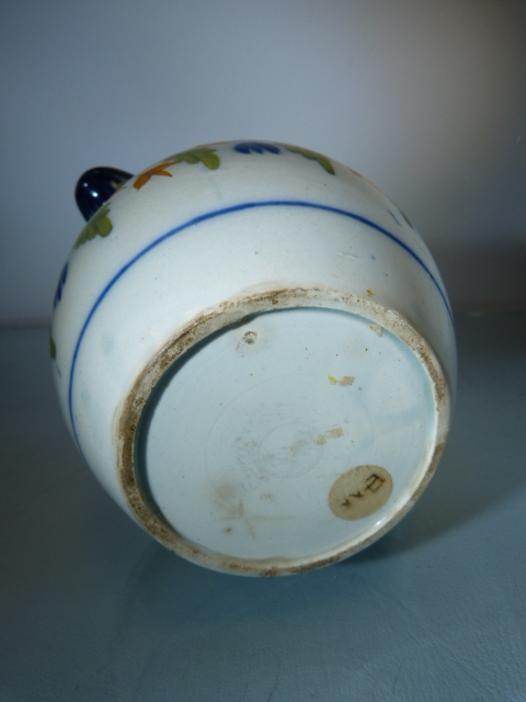 C.1800 Pratt Pearlware Staffordshire jug decorated in Green, Blue and Orange - Image 7 of 7