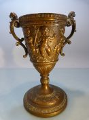 Copper Victorian Urn with lion handles and Cherubs