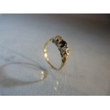 9ct Diamond and Sapphire ladies ring (size K)