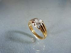 Gents 18ct Gold (Birmingham 1894 possibly by W&H White & Hawkins) Diamond Ring. (Stone approx: