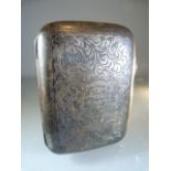 Hallmarked silver Cigarette case Birmingham William Adams Ltd 1919. Writing to front. Approx