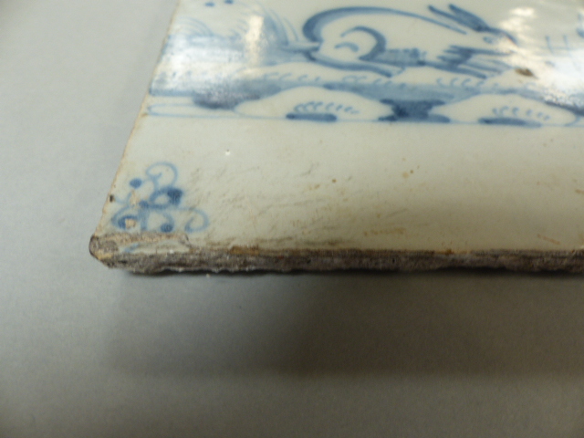 Four Delftware tiles - 1) Decorated in Polychrome colours depicting a vase of flowers. 2) An Early - Image 4 of 10