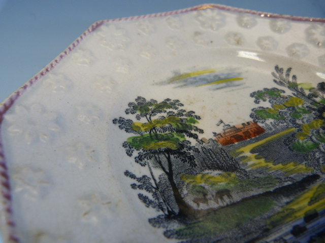 Staffordshire Lustre childrens plates c.1800's. 6 Various plates depicting scenes. One of Windsor - Image 15 of 32