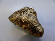 Brass vesta case in the form of a horses head