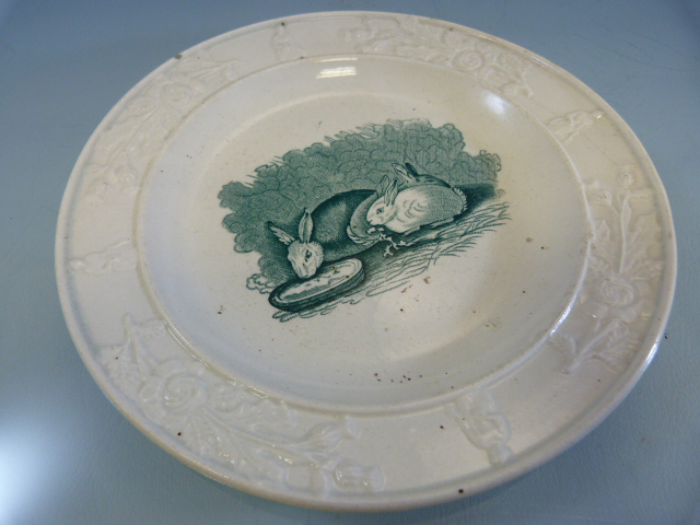 Staffordshire Lustre childrens plates c.1800's. 6 Various plates depicting scenes. One of Windsor - Image 8 of 32