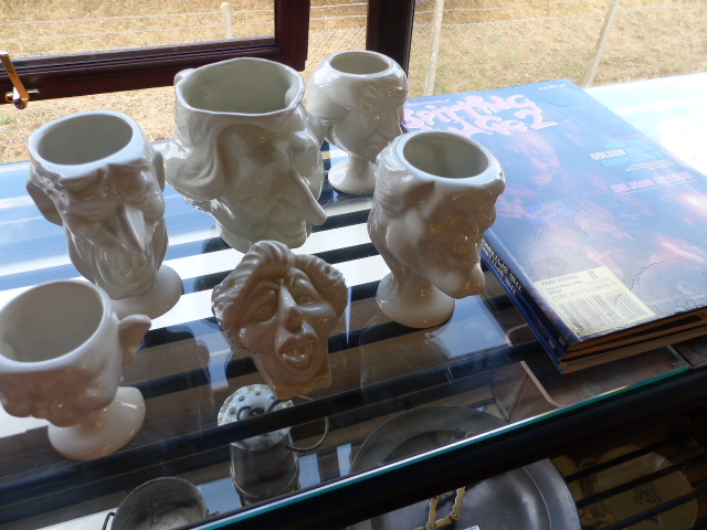 A collection of 6 spitting image character jugs by Luck & Flaw including Prince Charles,Princess