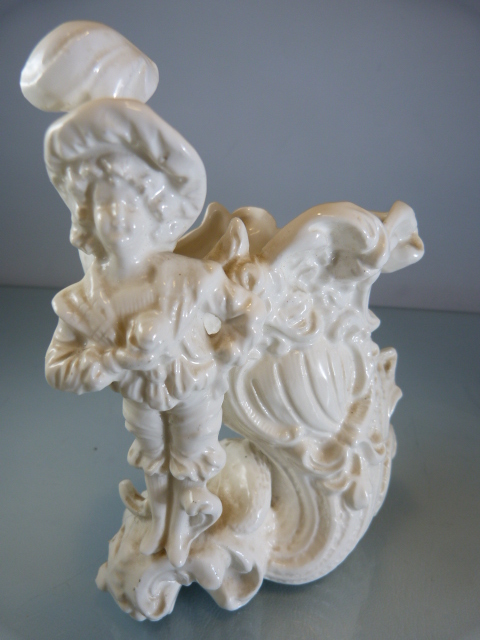 Antique Porcelain - Meissen pill pot decorated with scenes, along with a Dresden candle stick with - Image 3 of 19